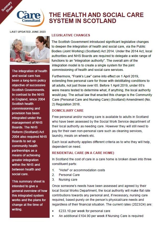 Health and social care - Scotland