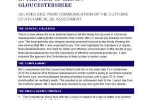 Case Study 2 – Ombudsman’s findings (Mrs X v Gloucestershire)