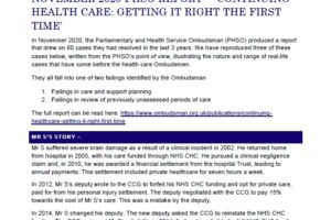 Case Study 4 – PHSO cases – Real-life problems with NHS CHC