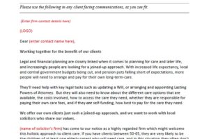 Approach to solicitors – letter/email template #2