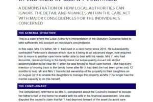 Case Study 5 – Ombudsman’s findings – Mrs X v Cornwall