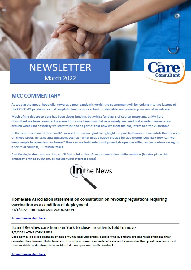 MCC Care Newsletter edition 57 - March 2022