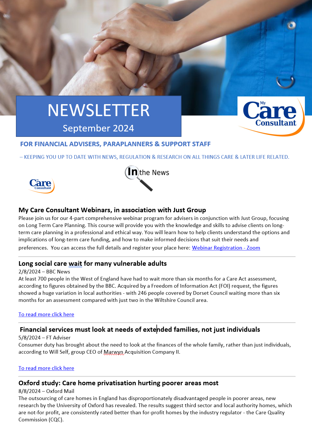 MCC Care Newsletter edition #87 – September 2024