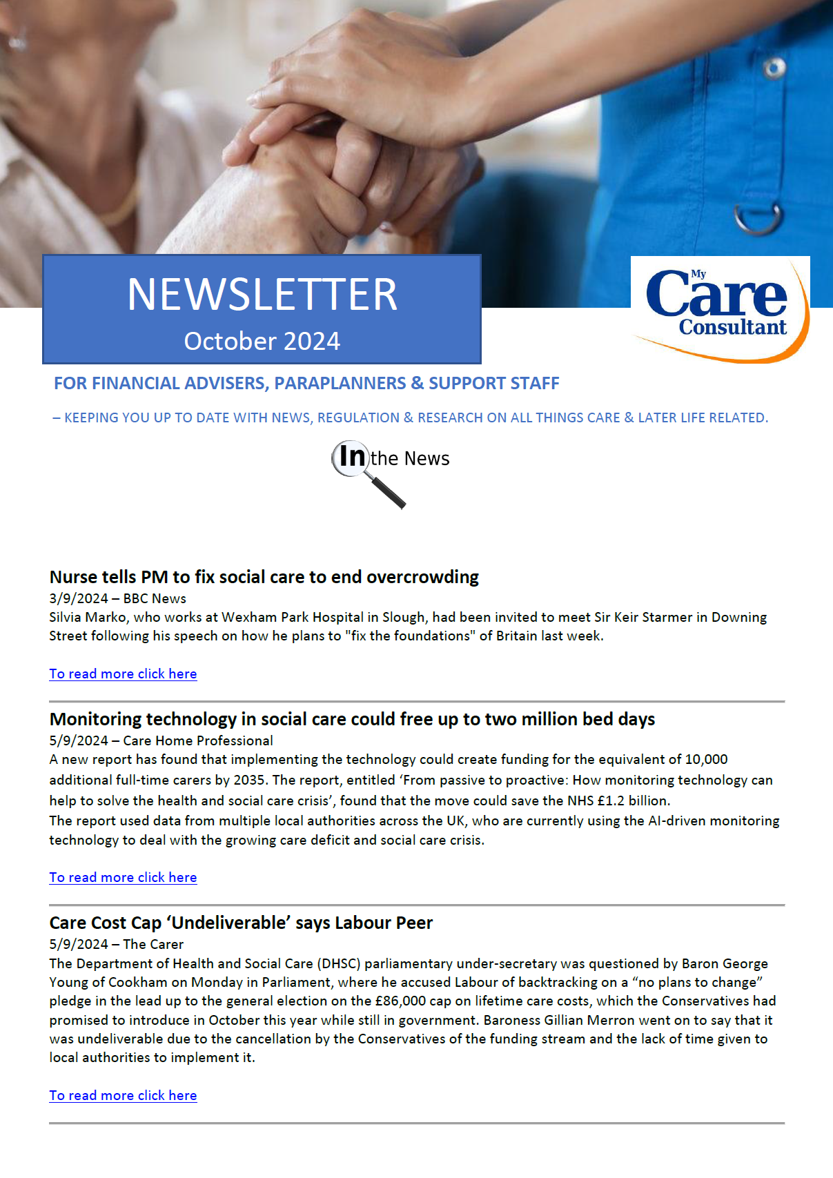 MCC Care Newsletter edition #88 – October 2024