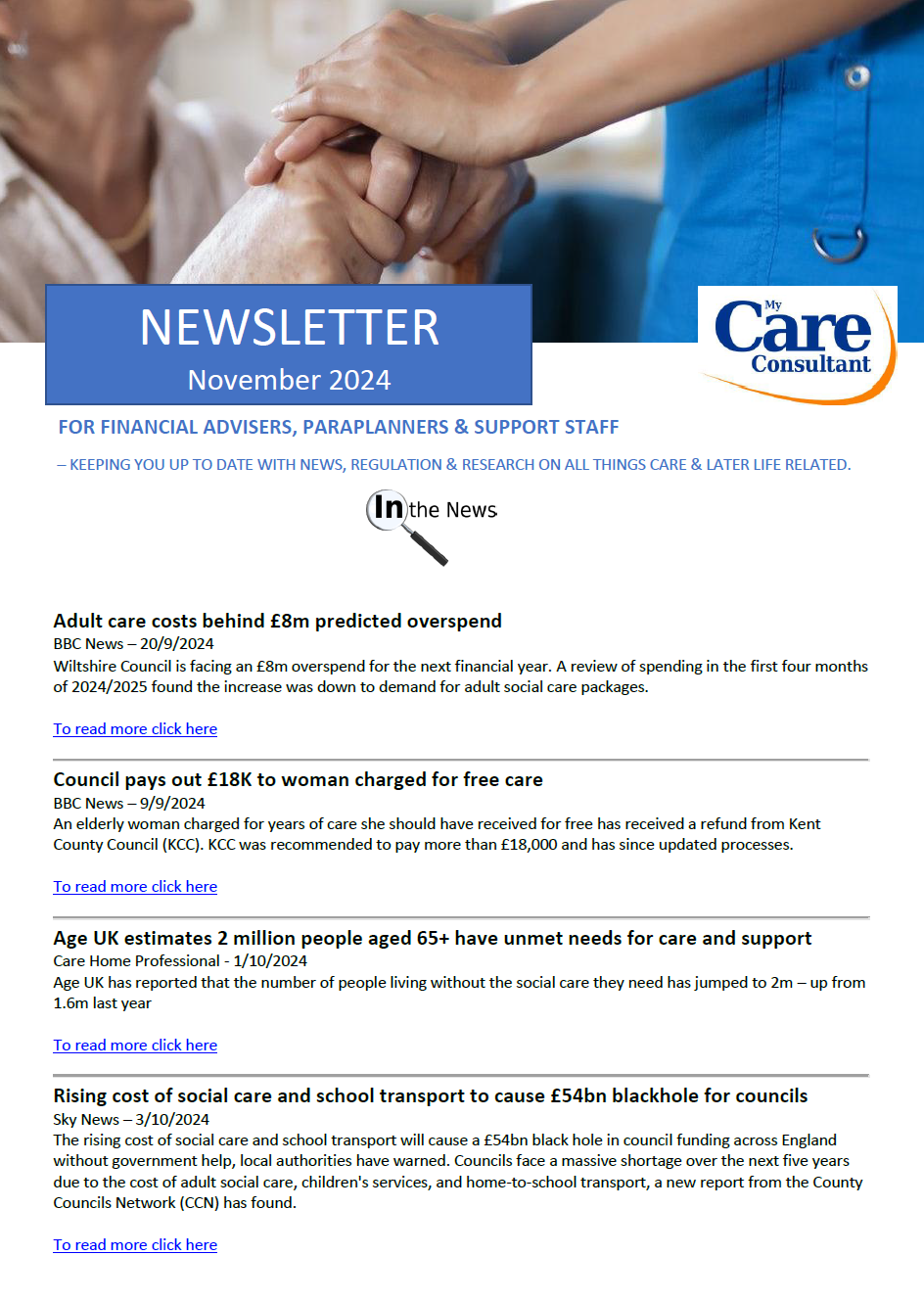 MCC Care Newsletter edition #89 – November 2024