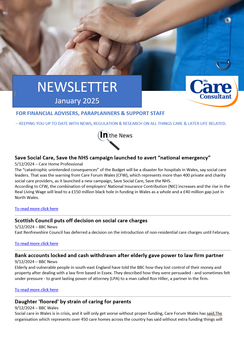 MCC Care Newsletter edition #91 – January 2025